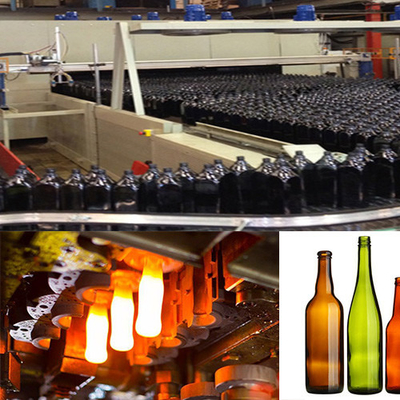kupować Najnowszy projekt Szklane butelki Linia produkcyjna Bursztynny Zielony Przejrzysty pojemnik Szkło online manufacture